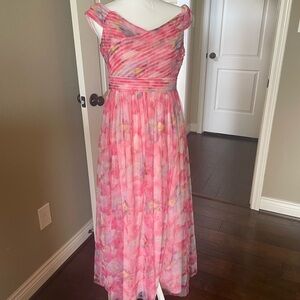 Adrianna Papell Pink and Multicolor Dress